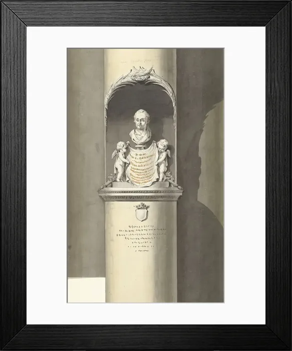 Framed Print : Design for a monument for C. Brunings: a bust in a niche, 1806. Creator: Bartholomeus Ziesenis Framed Print : Design for a monument for C. Brunings: a bust in a niche, 1806. Creator: Bartholomeus Ziesenis