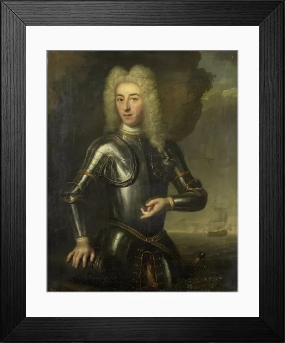 Framed Print : Portrait of Hendrik Lijnslager, Sea Captain with the Admiralty of Amsterdam, 1720. Creator: Anon Framed Print : Portrait of Hendrik Lijnslager, Sea Captain with the Admiralty of Amsterdam, 1720. Creator: Anon