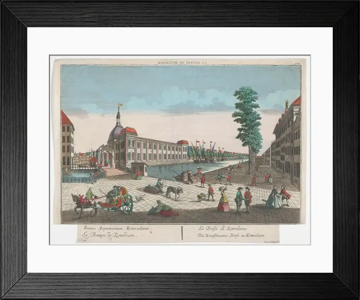 Framed Print : View of the Stock Exchange in Rotterdam, 1742-1801. Creator: Anon Framed Print : View of the Stock Exchange in Rotterdam, 1742-1801. Creator: Anon