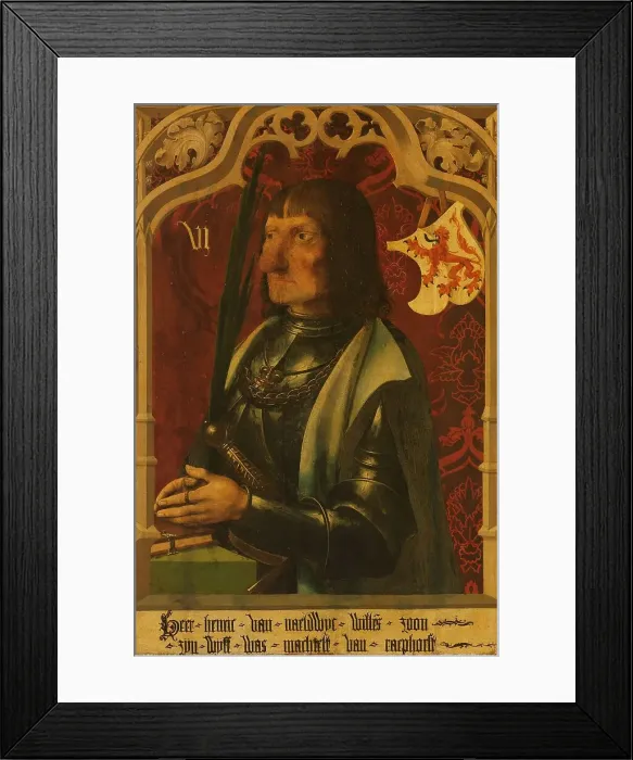 Framed Print : Portrait of Hendrik IV of Naaldwijk, Knight and Hereditary Marshall of Holland, c.1500-c.1506. Creator: Anon Framed Print : Portrait of Hendrik IV of Naaldwijk, Knight and Hereditary Marshall of Holland, c.1500-c.1506. Creator: Anon