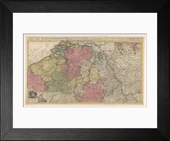 Framed Print : Map of the southern (Austrian) Netherlands, 1719. Creator: Joachim Ottens Framed Print : Map of the southern (Austrian) Netherlands, 1719. Creator: Joachim Ottens