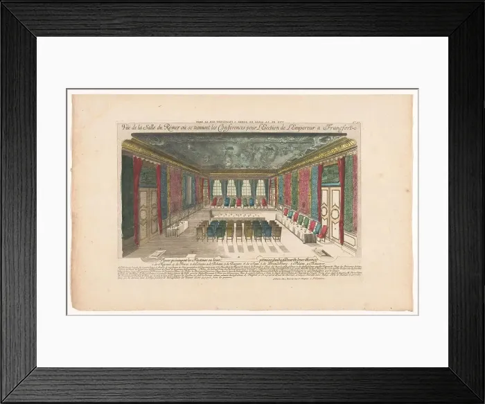 Framed Print : View of a room in the Romer in Frankfurt am Main, 1700-1799. Creator: Anon Framed Print : View of a room in the Romer in Frankfurt am Main, 1700-1799. Creator: Anon