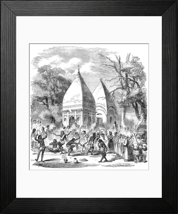 Framed Print : Hindoo Dance - from a native drawing, 1857. Creator: Unknown Framed Print : Hindoo Dance - from a native drawing, 1857. Creator: Unknown