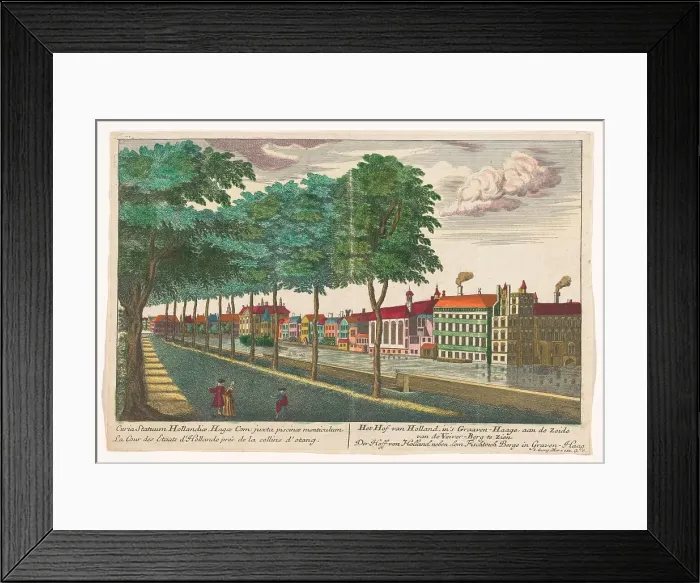 Framed Print : View of the Hofvijver in The Hague, 1704-1762. Creator: Unknown