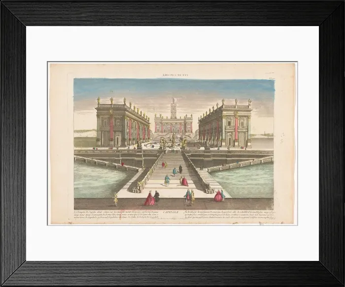 Framed Print : View of the Capitoline Hill in Rome, 1700-1799. Creator: Anon Framed Print : View of the Capitoline Hill in Rome, 1700-1799. Creator: Anon