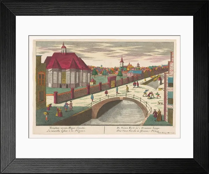 Framed Print : View of the Nieuwe Kerk in The Hague, 1704-1762. Creator: Unknown Framed Print : View of the Nieuwe Kerk in The Hague, 1704-1762. Creator: Unknown