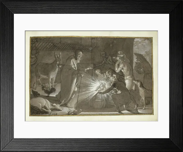 Framed Print : Adoration of the Shepherds, 1624. Creator: Gerard ter Borch I Framed Print : Adoration of the Shepherds, 1624. Creator: Gerard ter Borch I