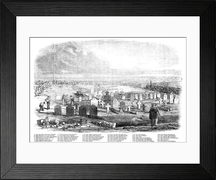 Framed Print : The Fourth Division Burial-ground, on Cathcart's Hill, Crimea, 1856. Creator: Unknown Framed Print : The Fourth Division Burial-ground, on Cathcart's Hill, Crimea, 1856. Creator: Unknown