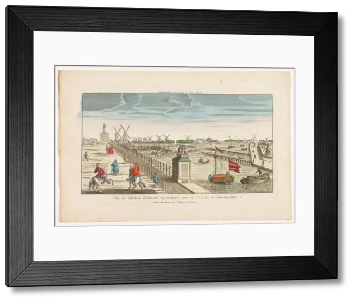Framed Print : View on the Hogesluis on the Amstel, Amsterdam, 1700-1799. Creator: Anon Framed Print : View on the Hogesluis on the Amstel, Amsterdam, 1700-1799. Creator: Anon