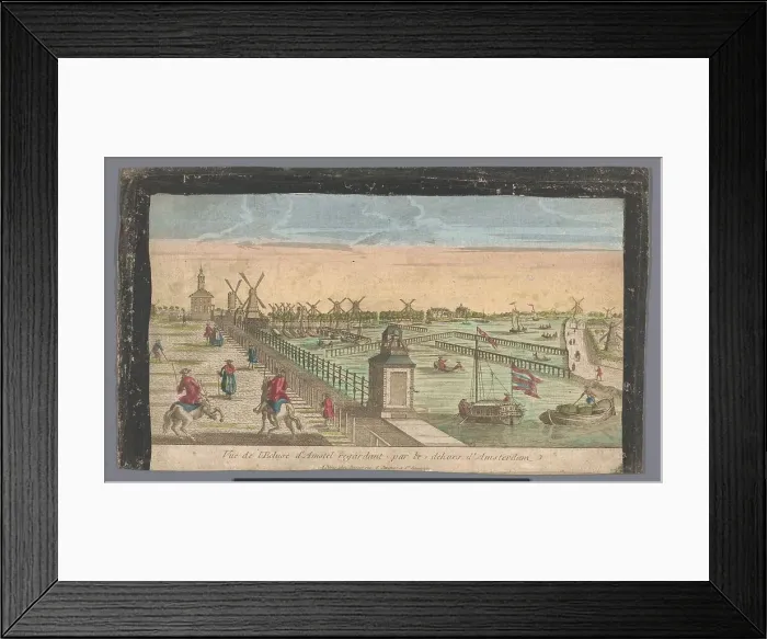 Framed Print : View on the Hogesluis on the Amstel, Amsterdam, 1700-1799. Creator: Anon Framed Print : View on the Hogesluis on the Amstel, Amsterdam, 1700-1799. Creator: Anon
