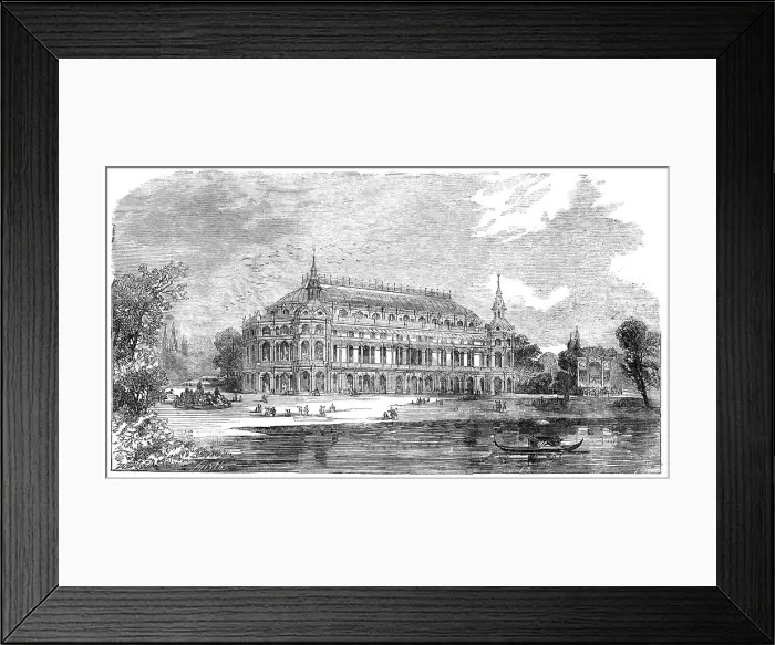 Framed Print : The Music-Hall to be erected in The Surrey Zoological Gardens, 1856. Creator: Smyth. The Music-Hall to be erected in The Surrey Zoological Gardens, 1856. Creator: Smyth Framed Print : The Music-Hall to be erected in The Surrey Zoological Gardens, 1856. Creator: Smyth. The Music-Hall to be erected in The Surrey Zoological Gardens, 1856. Creator: Smyth