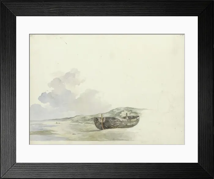 Framed Print : Boat on a beach, 1797-1838. Creator: Johannes Christiaan Schotel Framed Print : Boat on a beach, 1797-1838. Creator: Johannes Christiaan Schotel