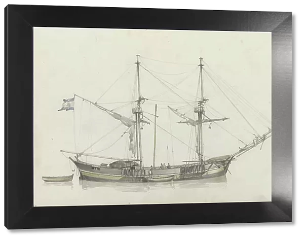 Schooner with four crew members, 1797-1838. Creator: Johannes Christiaan Schotel