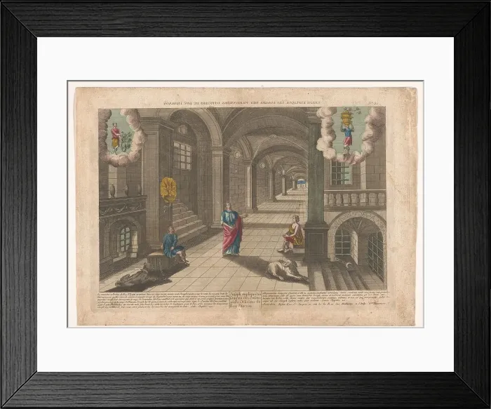 Framed Print : Joseph explains the dreams of the baker and the cupbearer, 1700-1799. Creator: Anon Framed Print : Joseph explains the dreams of the baker and the cupbearer, 1700-1799. Creator: Anon