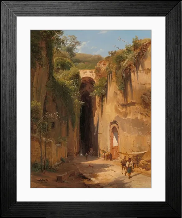 Framed Print : The Grotto of Posillipo at Naples, 1826. Creator: Antonie Sminck Pitloo Framed Print : The Grotto of Posillipo at Naples, 1826. Creator: Antonie Sminck Pitloo