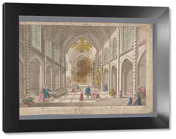 View of the interior of the Eglise Saint-Merri in Paris, 1700-1799. Creator: Anon