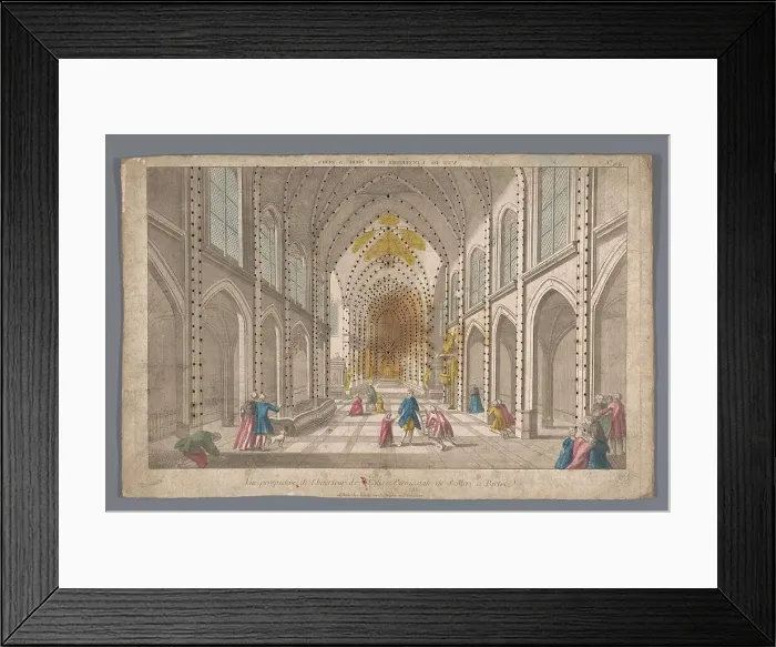Framed Print : View of the interior of the Eglise Saint-Merri in Paris, 1700-1799. Creator: Anon Framed Print : View of the interior of the Eglise Saint-Merri in Paris, 1700-1799. Creator: Anon