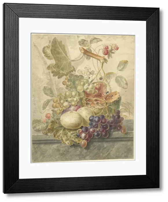 Framed Print : Still life with fruit, 1771-1816. Creator: Hendrik Schwegman Framed Print : Still life with fruit, 1771-1816. Creator: Hendrik Schwegman
