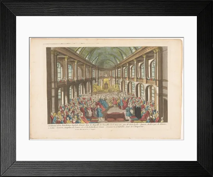 Framed Print : View of marriage between Louis XVI, King of France, and Marie Antoinette, Queen... 1770, 1700-1799. Creator: Anon Framed Print : View of marriage between Louis XVI, King of France, and Marie Antoinette, Queen... 1770, 1700-1799. Creator: Anon