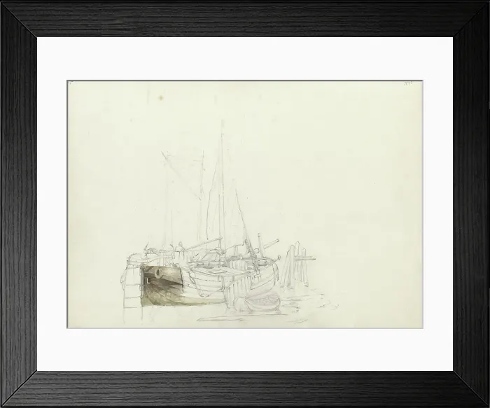 Framed Print : Sailing boat, 1797-1838. Creator: Johannes Christiaan Schotel Framed Print : Sailing boat, 1797-1838. Creator: Johannes Christiaan Schotel
