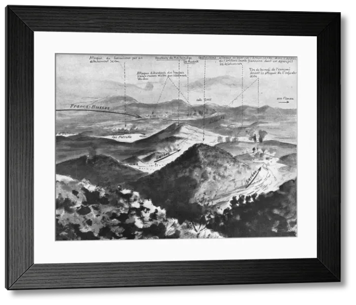 Framed Print : Croquis panoramique de la bataille de Gornitchevo (12 - 14 septembre), 1916. Creator: Unknown Framed Print : Croquis panoramique de la bataille de Gornitchevo (12 - 14 septembre), 1916. Creator: Unknown