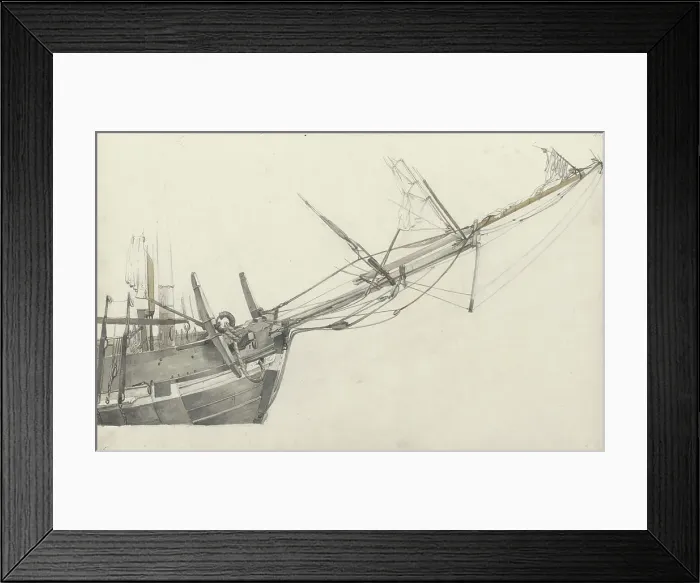 Framed Print : Prow of a sailing ship, 1797-1838. Creator: Johannes Christiaan Schotel Framed Print : Prow of a sailing ship, 1797-1838. Creator: Johannes Christiaan Schotel