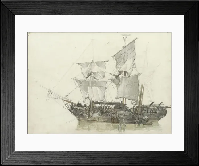 Framed Print : Sailing ship, 1797-1838. Creator: Johannes Christiaan Schotel Framed Print : Sailing ship, 1797-1838. Creator: Johannes Christiaan Schotel