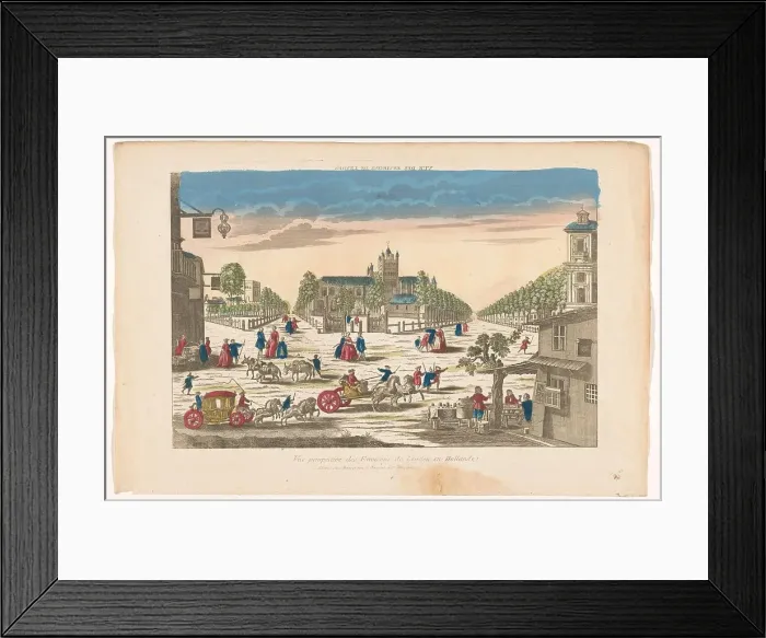 Framed Print : View of streets and a square with a church in the vicinity of the city of Leiden, 1700-1799. Creator: Anon Framed Print : View of streets and a square with a church in the vicinity of the city of Leiden, 1700-1799. Creator: Anon