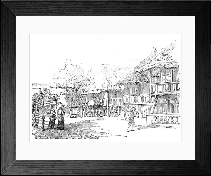 Framed Print : Nipa Houses at Manilla, 1857. Creator: Unknown Framed Print : Nipa Houses at Manilla, 1857. Creator: Unknown