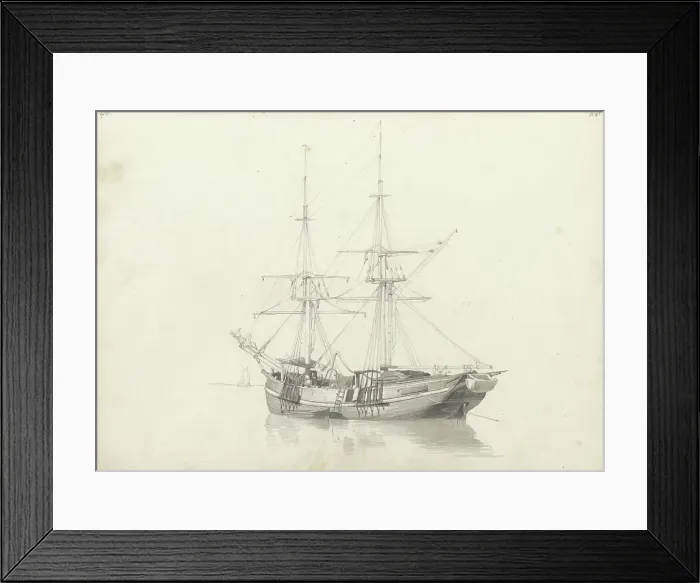 Framed Print : Sailing boat on the water, 1797-1838. Creator: Johannes Christiaan Schotel Framed Print : Sailing boat on the water, 1797-1838. Creator: Johannes Christiaan Schotel