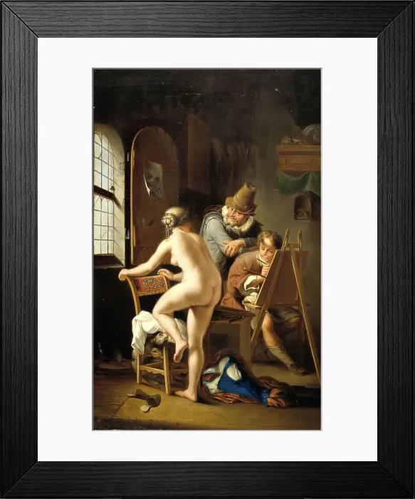 Framed Print : The Painter and his Model, 1690. Creator: Unknown Framed Print : The Painter and his Model, 1690. Creator: Unknown