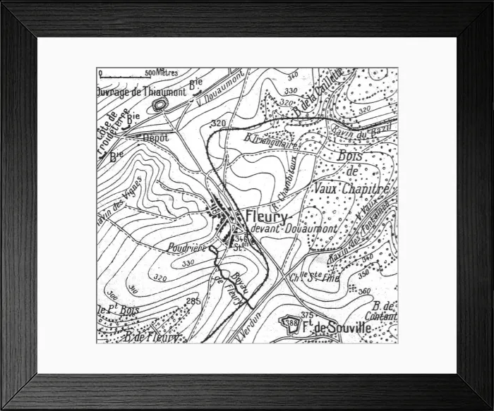 Framed Print : Fleury-devant-Douamont: Fleury et le terrain environnant, 1916. Creator: Unknown Framed Print : Fleury-devant-Douamont: Fleury et le terrain environnant, 1916. Creator: Unknown