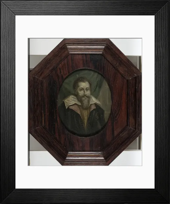 Framed Print : Portrait of Dominicus Baudius, Professor of rhetoric, history and law at...Leiden, 1700-1732. Creator: Arnoud van Halen