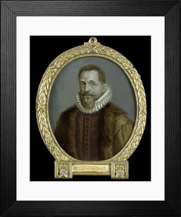 Framed Print : Portrait of Petrus Bertius, Professor at Leiden, 1700-1732. Creator: Arnoud van Halen
