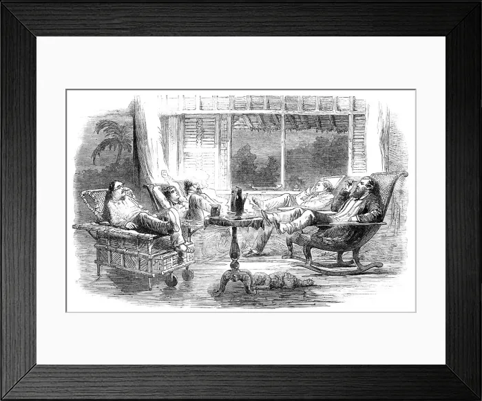 Framed Print : A Postprandial Scene at Manilla, 1857. Creator: Unknown Framed Print : A Postprandial Scene at Manilla, 1857. Creator: Unknown