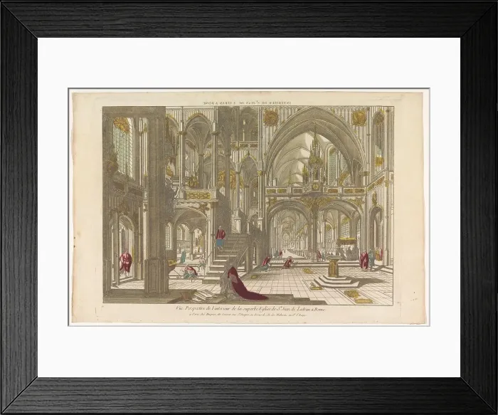 Framed Print : View of the interior of the church of Saint John Lateran in Rome, 1735-1805. Creator: Unknown Framed Print : View of the interior of the church of Saint John Lateran in Rome, 1735-1805. Creator: Unknown