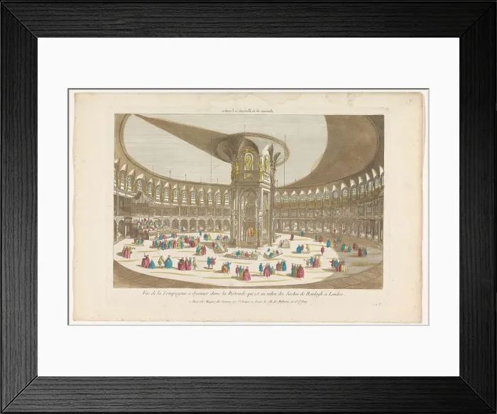 Framed Print : View of the interior of the Rotunda in London's Ranelagh Gardens with a group... 1735-1805. Creator: Unknown Framed Print : View of the interior of the Rotunda in London's Ranelagh Gardens with a group... 1735-1805. Creator: Unknown