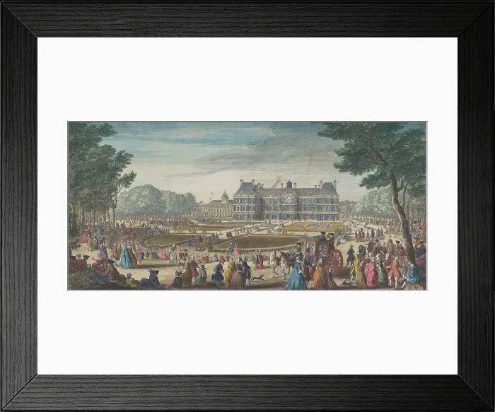 Framed Print : View of the Palais du Luxembourg in Paris seen from the garden, 1729. Creator: Jacques Rigaud Framed Print : View of the Palais du Luxembourg in Paris seen from the garden, 1729. Creator: Jacques Rigaud