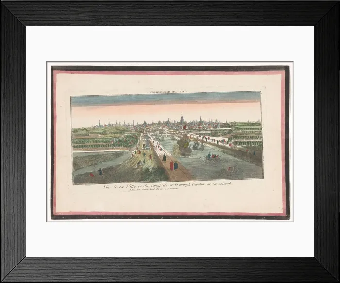 Framed Print : View of the city of Middelburg and the Havenkanaal, 1700-1799. Creator: Anon Framed Print : View of the city of Middelburg and the Havenkanaal, 1700-1799. Creator: Anon