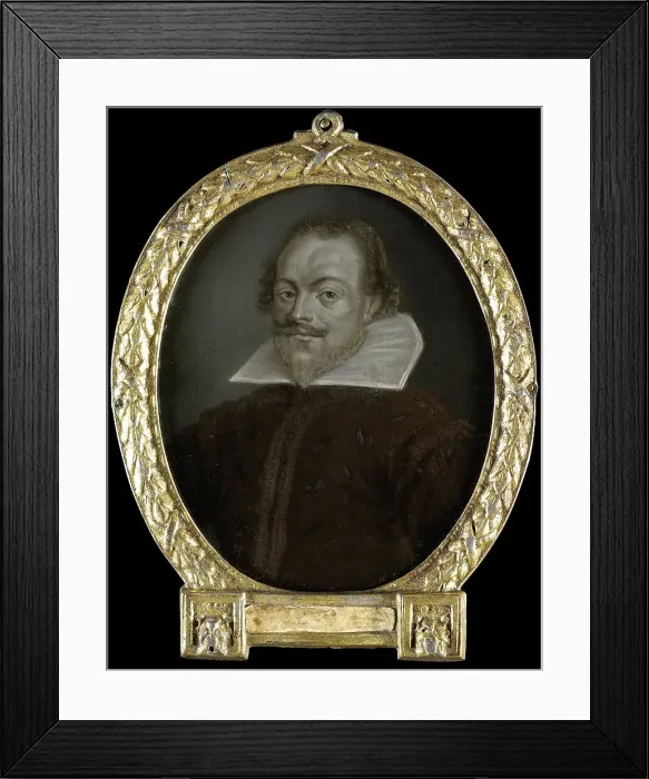 Framed Print : Portrait of Florentius Schoonhoven, Poet in Latin, Burgomaster of Gouda, 1700-1732. Creator: Arnoud van Halen Framed Print : Portrait of Florentius Schoonhoven, Poet in Latin, Burgomaster of Gouda, 1700-1732. Creator: Arnoud van Halen
