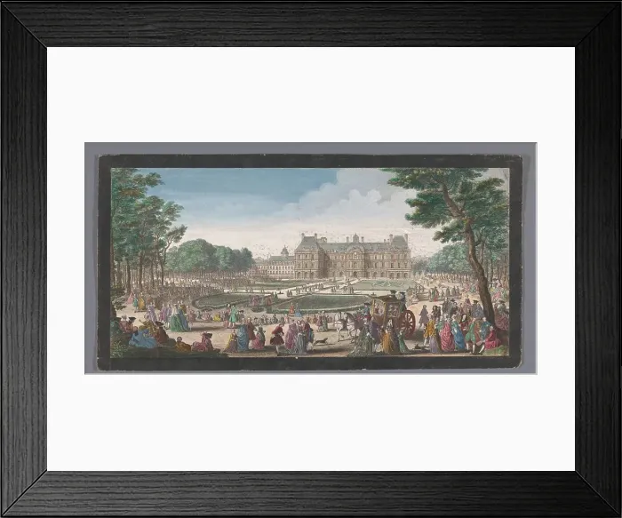 Framed Print : View of the Palais du Luxembourg in Paris seen from the garden, 1729. Creator: Jacques Rigaud Framed Print : View of the Palais du Luxembourg in Paris seen from the garden, 1729. Creator: Jacques Rigaud