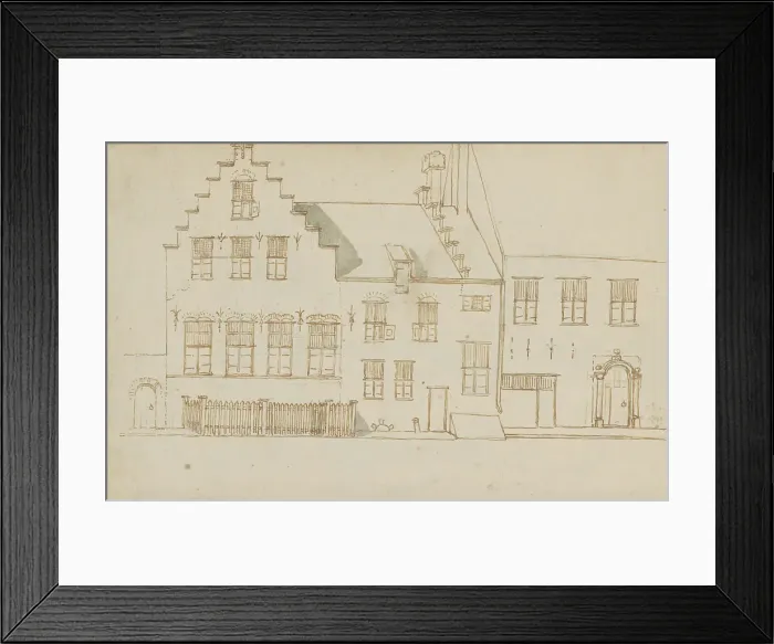Framed Print : House with a stepped gable c.1783-c.1797. Creator: Johannes Huibert Prins