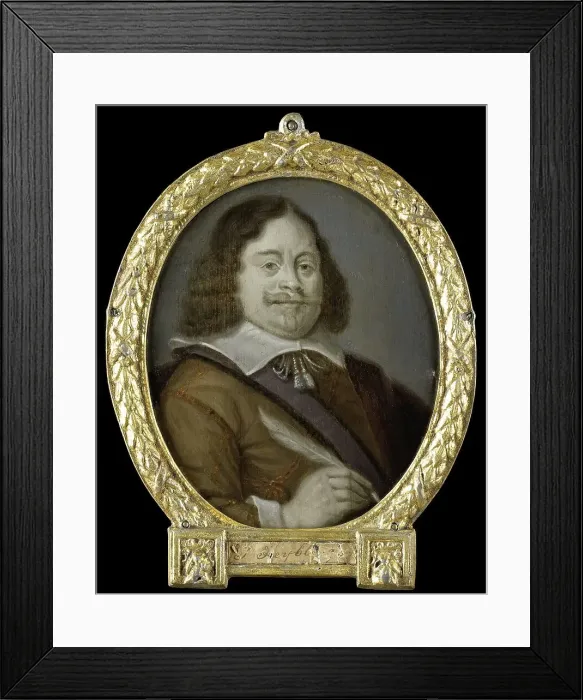 Framed Print : Portrait of Joannes Cools (born 1611), Jurist, Historian and Latin Poet in Hoorn, 1700-1732. Creator: Arnoud van Halen Framed Print : Portrait of Joannes Cools (born 1611), Jurist, Historian and Latin Poet in Hoorn, 1700-1732. Creator: Arnoud van Halen