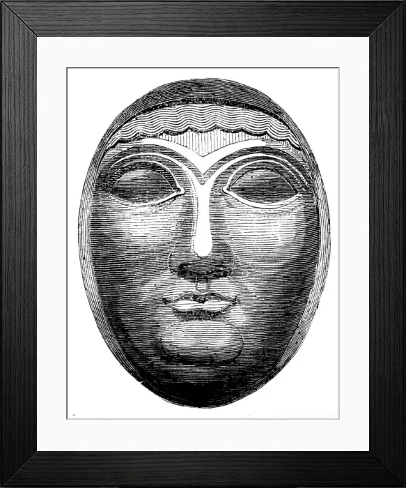 Framed Print : The British Museum - Nineveh Sculptures: Mask of Rabshakah, the King's Cupbearer, 1857. Creator: Unknown Framed Print : The British Museum - Nineveh Sculptures: Mask of Rabshakah, the King's Cupbearer, 1857. Creator: Unknown