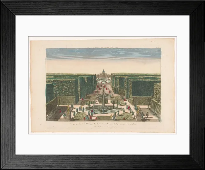 Framed Print : View of an avenue in the Vatican Gardens in the vicinity of the city of Rome, 1700-1799. Creator: Anon Framed Print : View of an avenue in the Vatican Gardens in the vicinity of the city of Rome, 1700-1799. Creator: Anon