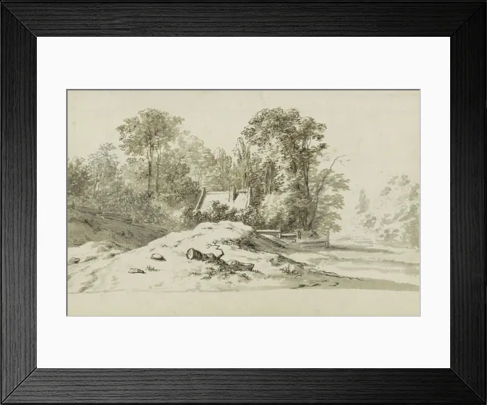Framed Print : House in a landscape, 1783. Creator: Johannes Huibert Prins Framed Print : House in a landscape, 1783. Creator: Johannes Huibert Prins