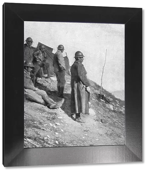 Le commandant de la division de la Drina et son etat-major a la cote 1900, d'uo ils regard... 1916 Creator: Vladimir Betzitch