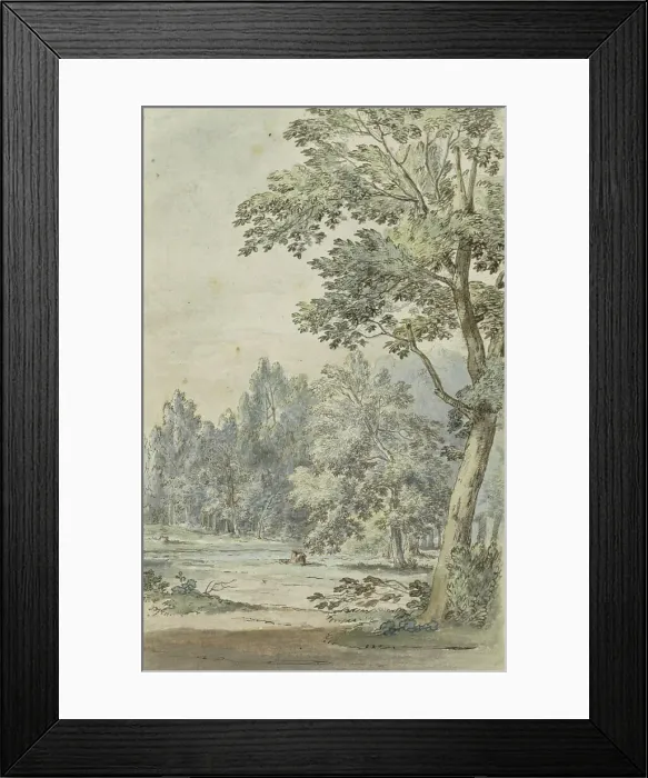 Framed Print : Clearing in a forest, 1783. Creator: Johannes Huibert Prins Framed Print : Clearing in a forest, 1783. Creator: Johannes Huibert Prins