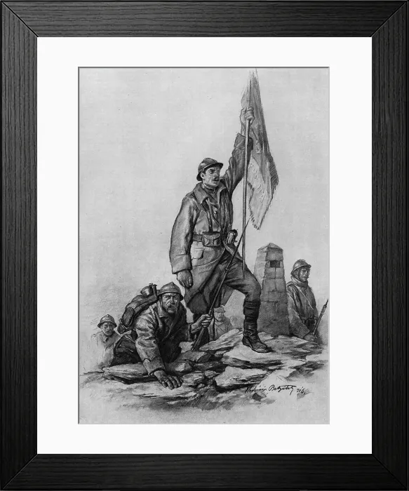 Framed Print : Le retour des Serbes en Serbie; le 30 septembre 1916, les soldats de la troisieme armee... 1916. Creator: Vladimir Betzitch Framed Print : Le retour des Serbes en Serbie; le 30 septembre 1916, les soldats de la troisieme armee... 1916. Creator: Vladimir Betzitch