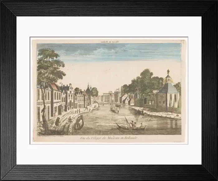 Framed Print : View of the village of Maarssen with the river Vecht, 1700-1799. Creator: Anon Framed Print : View of the village of Maarssen with the river Vecht, 1700-1799. Creator: Anon